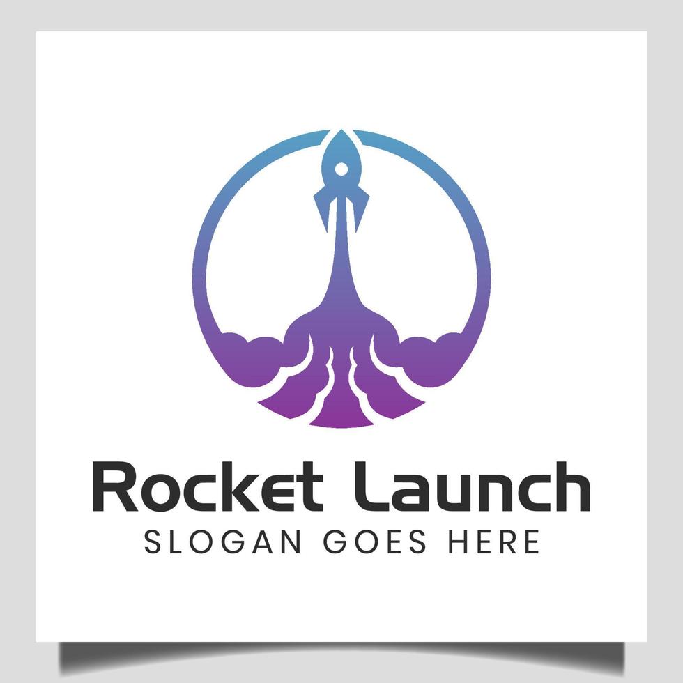 logotipo de lançamento de foguete rápido, ícone de nave espacial. símbolo da nave espacial. modelo de logotipo de sinal de ideia de marketing de inicialização de tecnologia de internet vetor