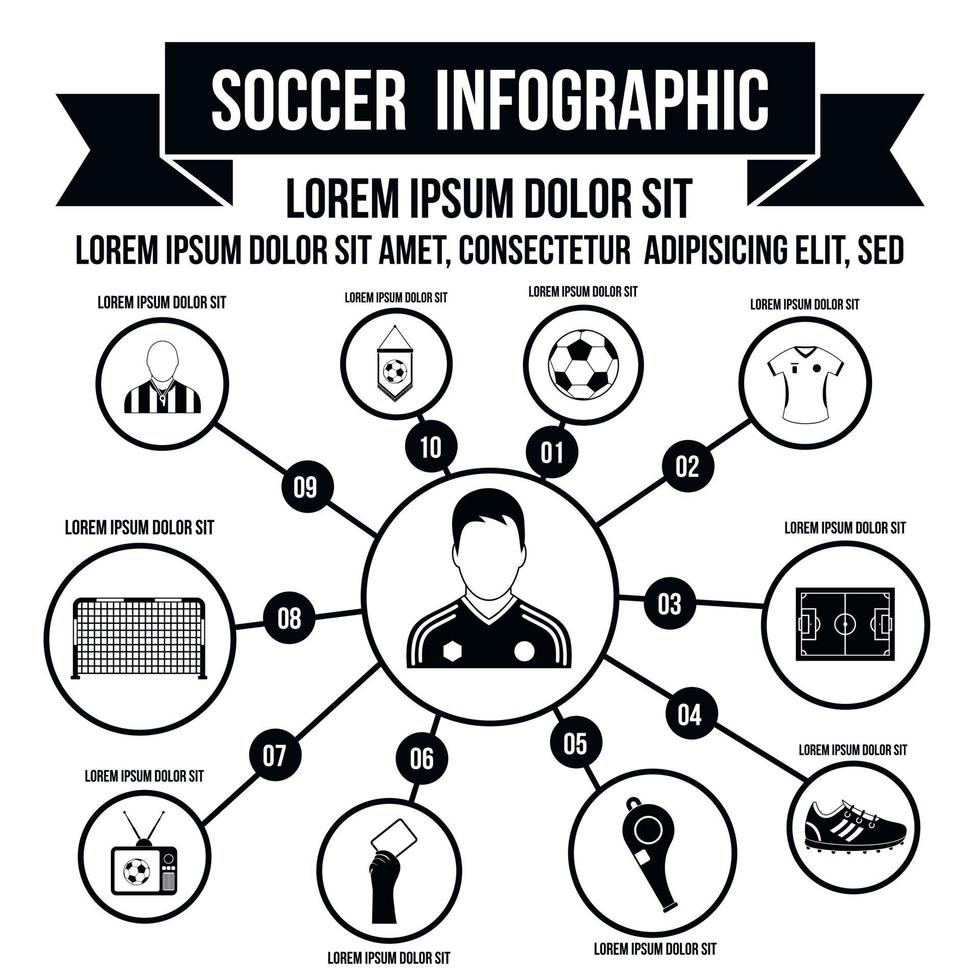 infográfico de futebol, estilo simples vetor