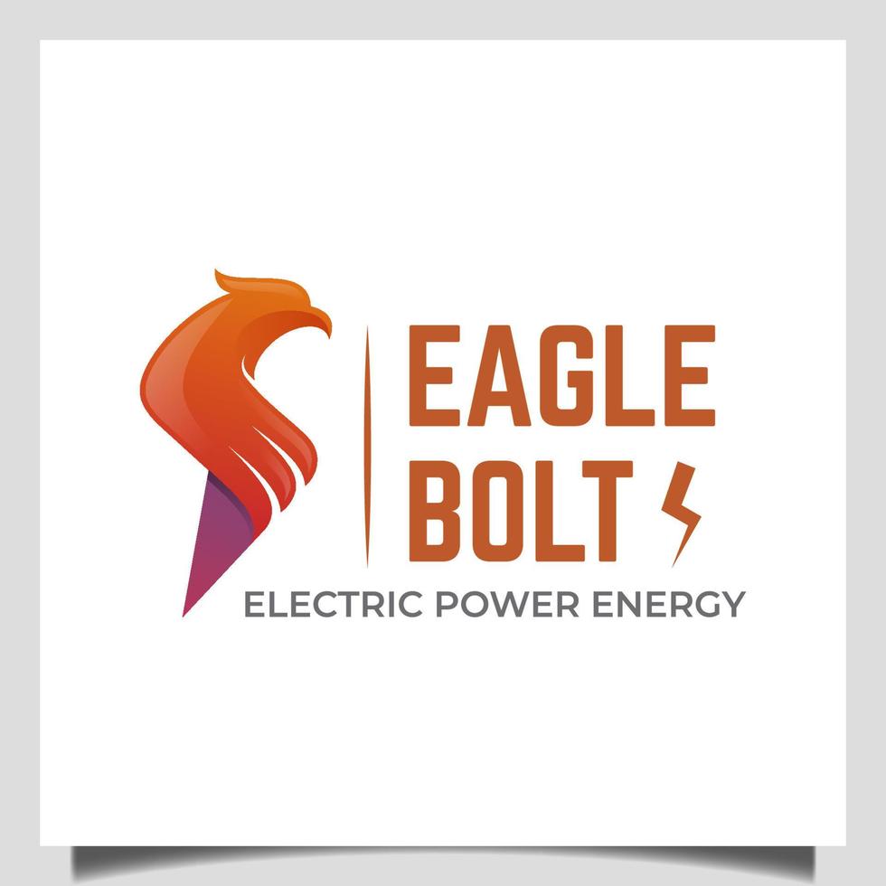 design de logotipo flash de águia de energia de energia com símbolo de vetor de ícone de raio