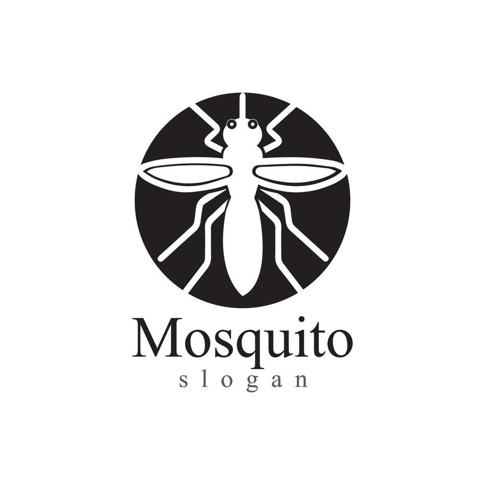 modelo de ilustração vetorial de logotipo de animal inseto mosquito vetor