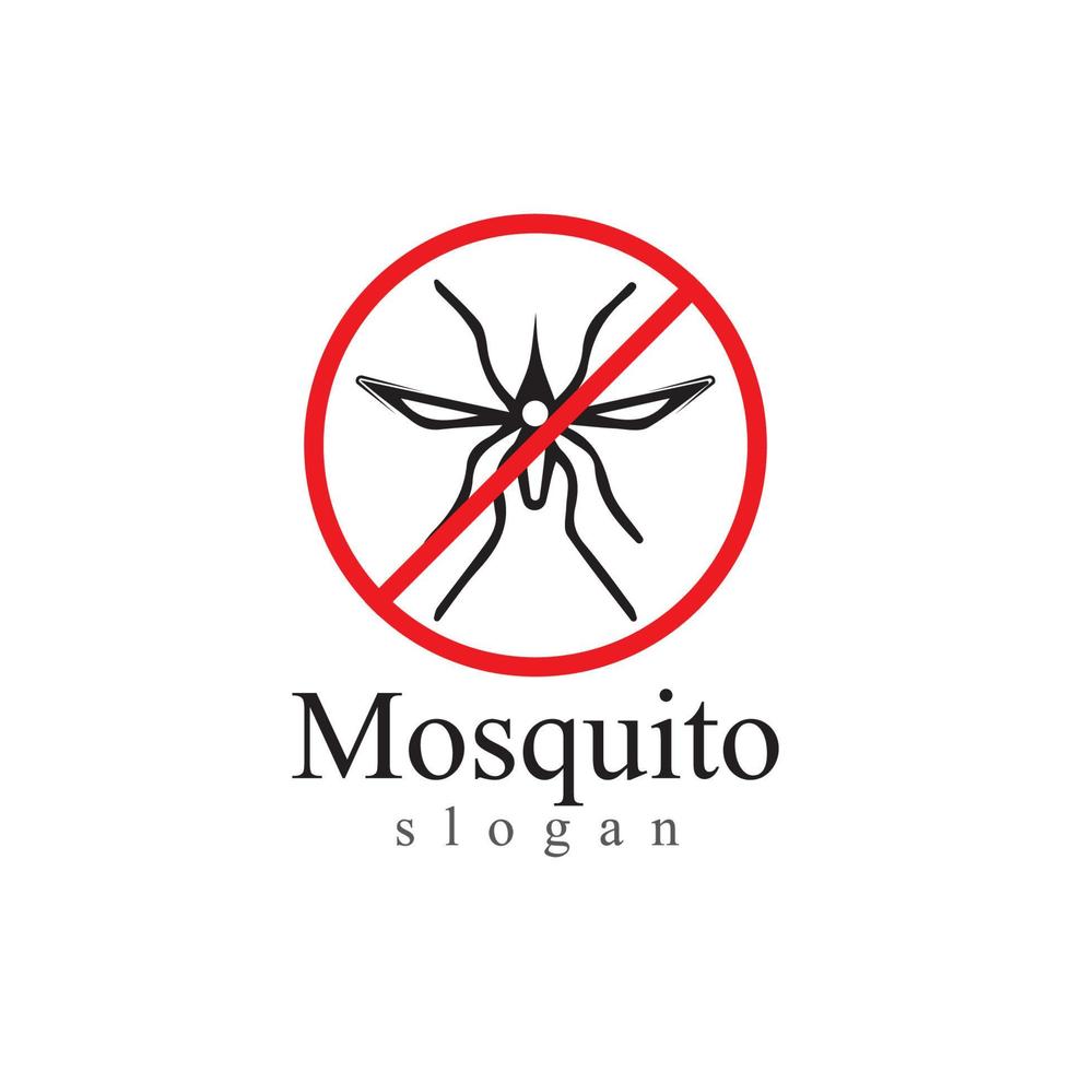 modelo de ilustração vetorial de logotipo de animal inseto mosquito vetor