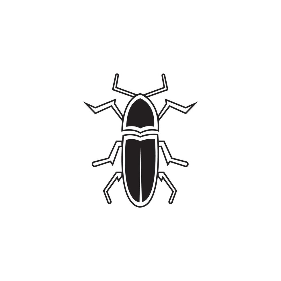 modelo de design de ícone de ilustração vetorial de bug vetor