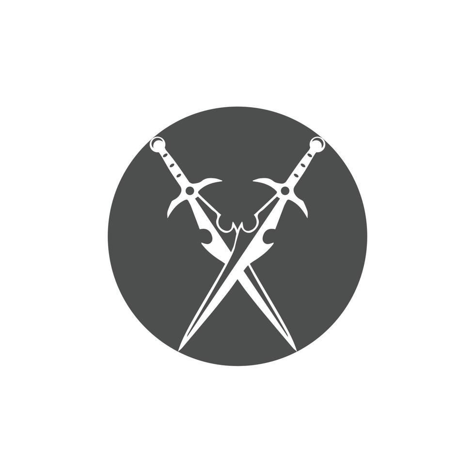 design de ilustração de modelo de logotipo de vetor de arma de espada
