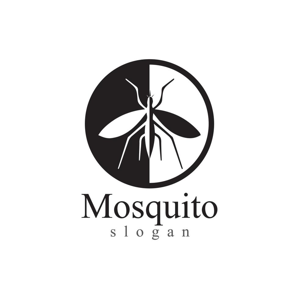 modelo de ilustração vetorial de logotipo de animal inseto mosquito vetor