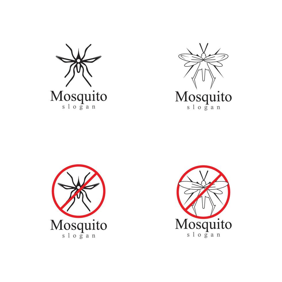 modelo de ilustração vetorial de logotipo de animal inseto mosquito vetor