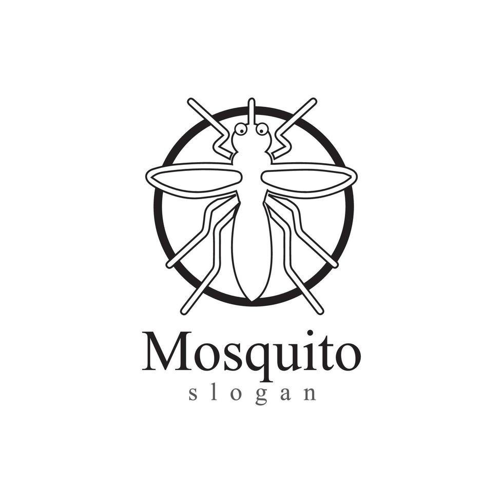 modelo de ilustração vetorial de logotipo de animal inseto mosquito vetor