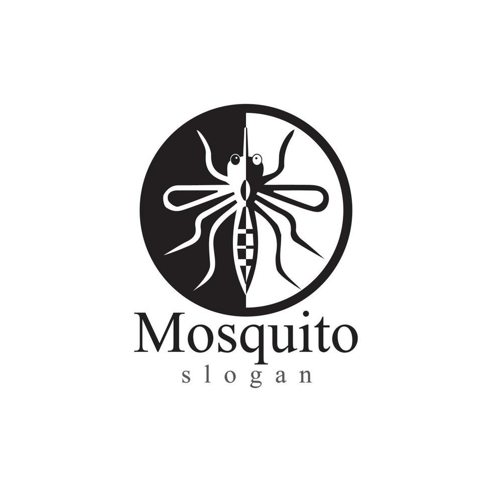 modelo de ilustração vetorial de logotipo de animal inseto mosquito vetor