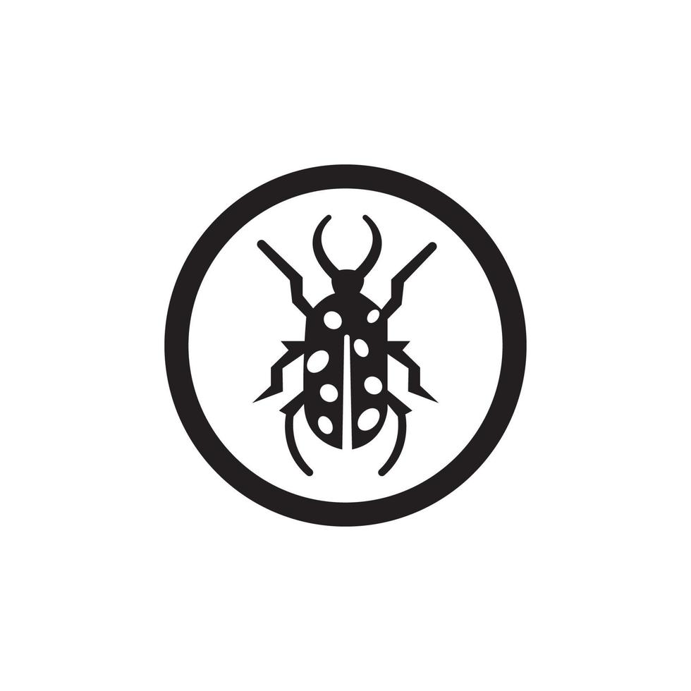 modelo de design de ícone de ilustração vetorial de bug vetor