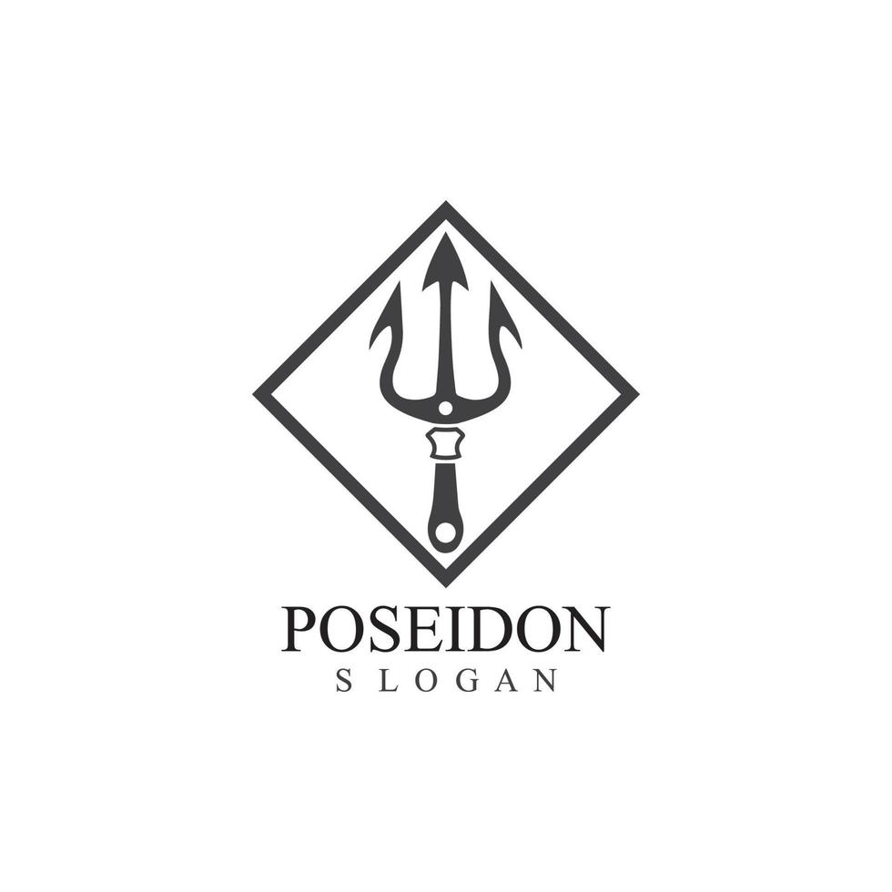 vetor de design tridente e modelo de ilustração de ícone poseidon