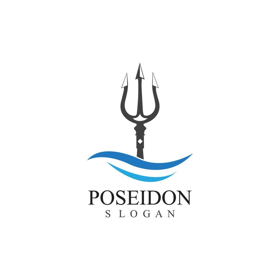 vetor de design tridente e modelo de ilustração de ícone poseidon