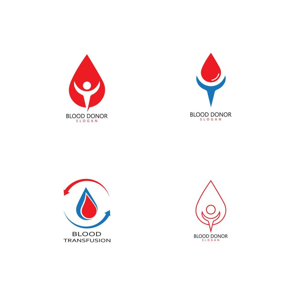 design de ilustração de ícone de vetor de modelo de logotipo de sangue humano