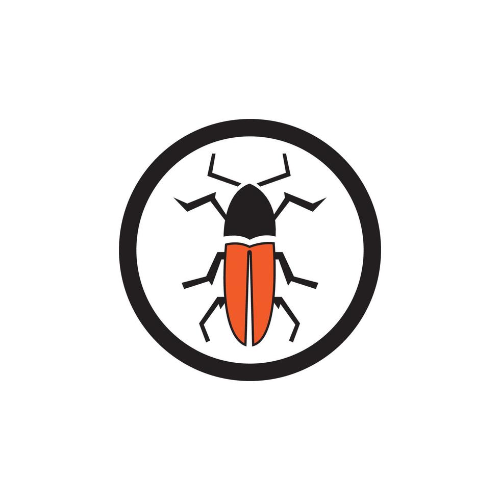 modelo de design de ícone de ilustração vetorial de bug vetor