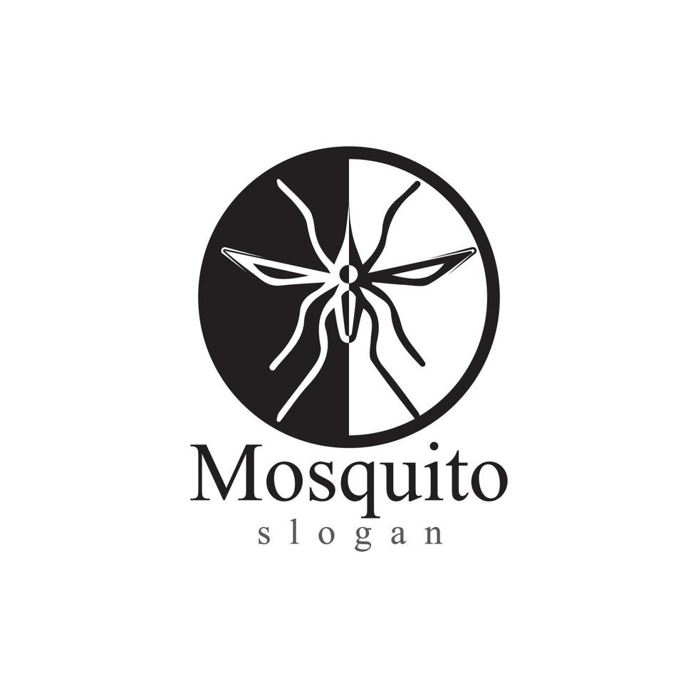 modelo de ilustração vetorial de logotipo de animal inseto mosquito vetor