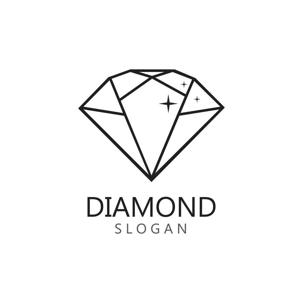 design de ilustração de ícone de vetor de modelo de logotipo de joias de diamante