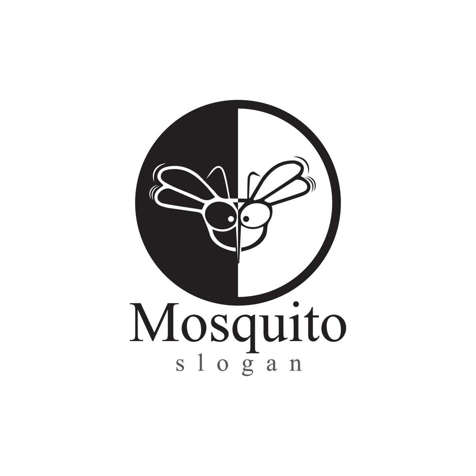 modelo de ilustração vetorial de logotipo de animal inseto mosquito vetor