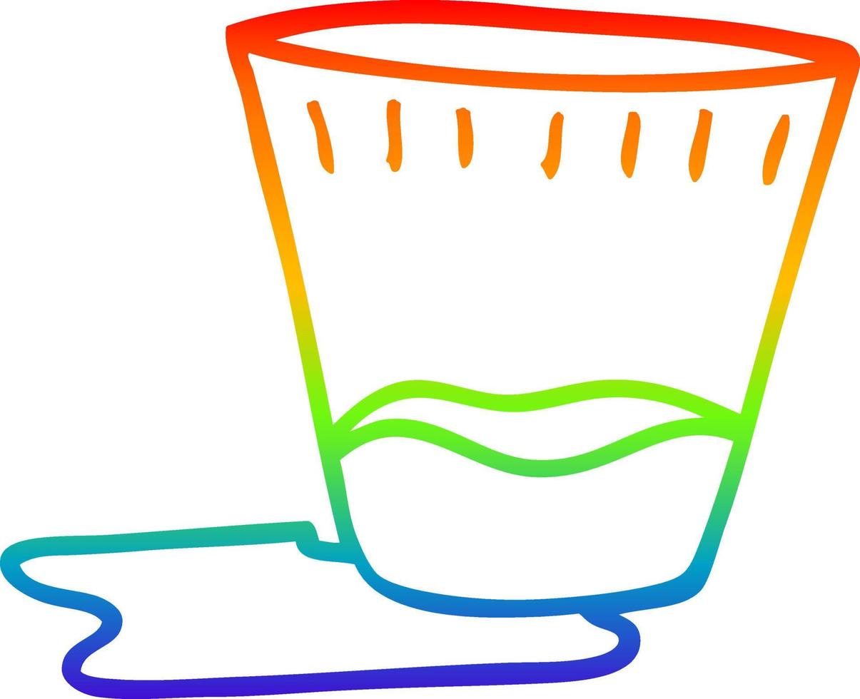 desenho de linha de gradiente de arco-íris desenho de bebida derramada vetor