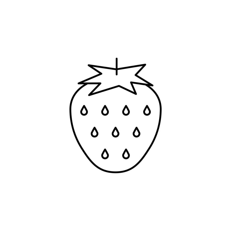 modelo de logotipo de ilustração vetorial de ícone de linha fina morango. adequado para muitos propósitos. vetor