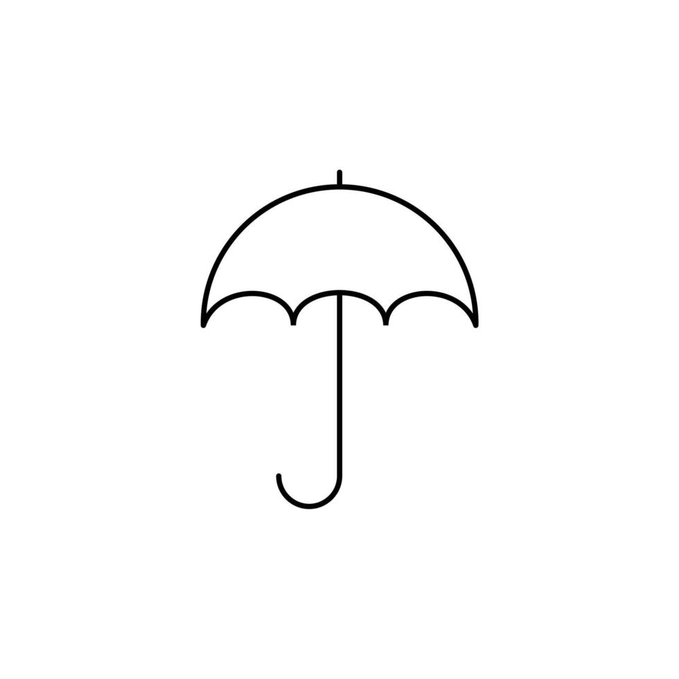 guarda-chuva, tempo, modelo de logotipo de ilustração vetorial de ícone de linha fina de proteção. adequado para muitos propósitos. vetor