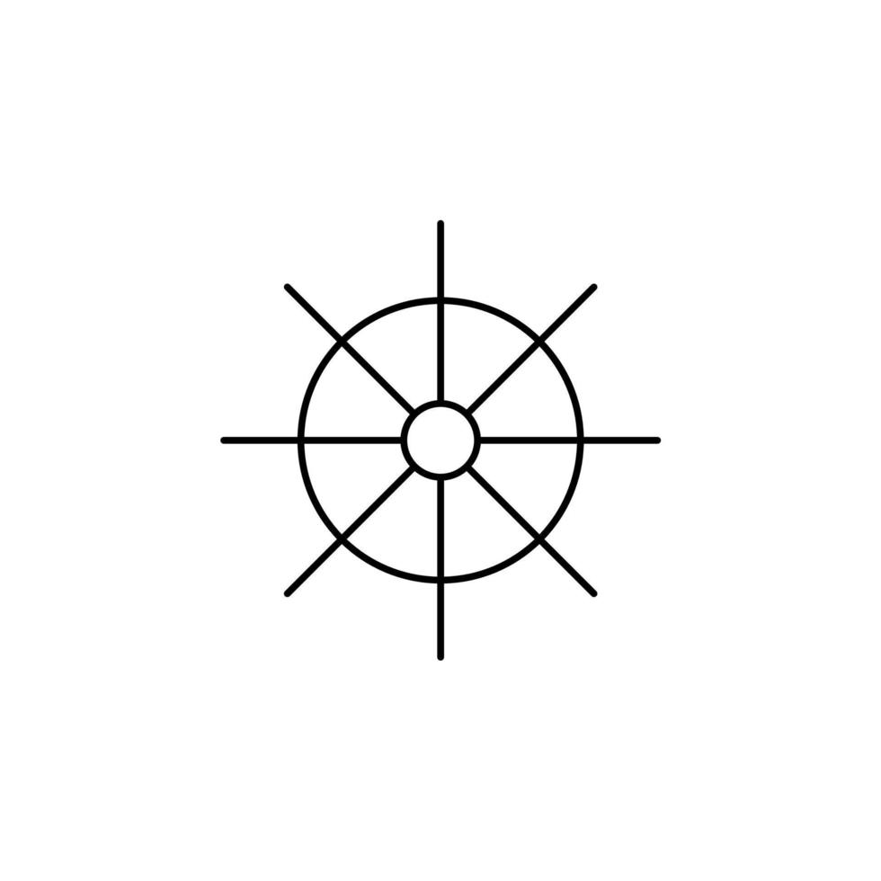 leme, náutico, navio, modelo de logotipo de ilustração vetorial de ícone de linha fina de barco. adequado para muitos propósitos. vetor