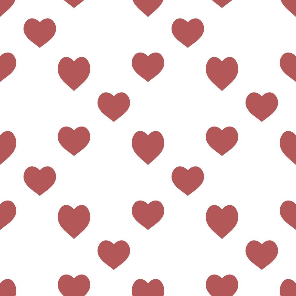 padrão sem costura com grandes corações vermelhos adoráveis em fundo branco para xadrez, tecido, têxtil, roupas, toalha de mesa e outras coisas. imagem vetorial. vetor