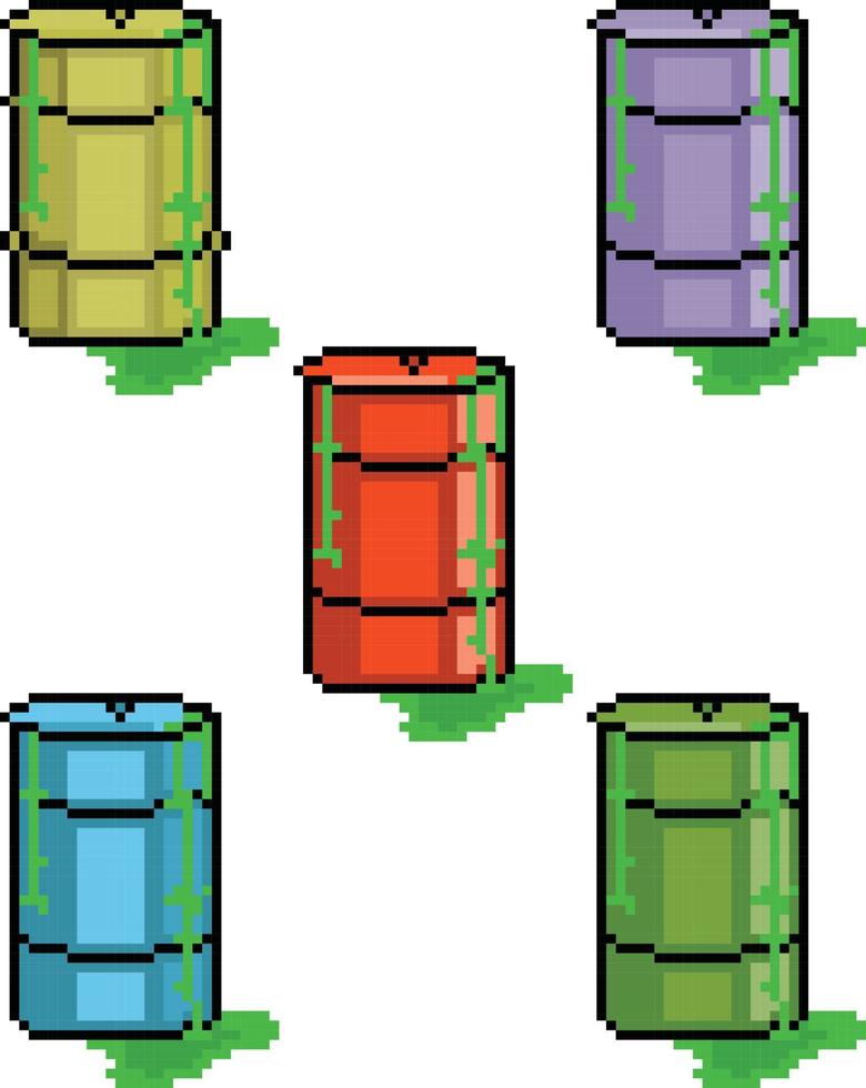 pixel art de barril de petróleo. vetor