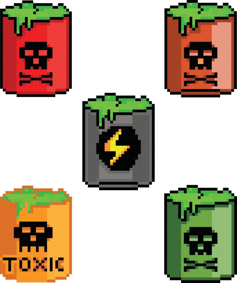 pixel art de barril de petróleo. vetor