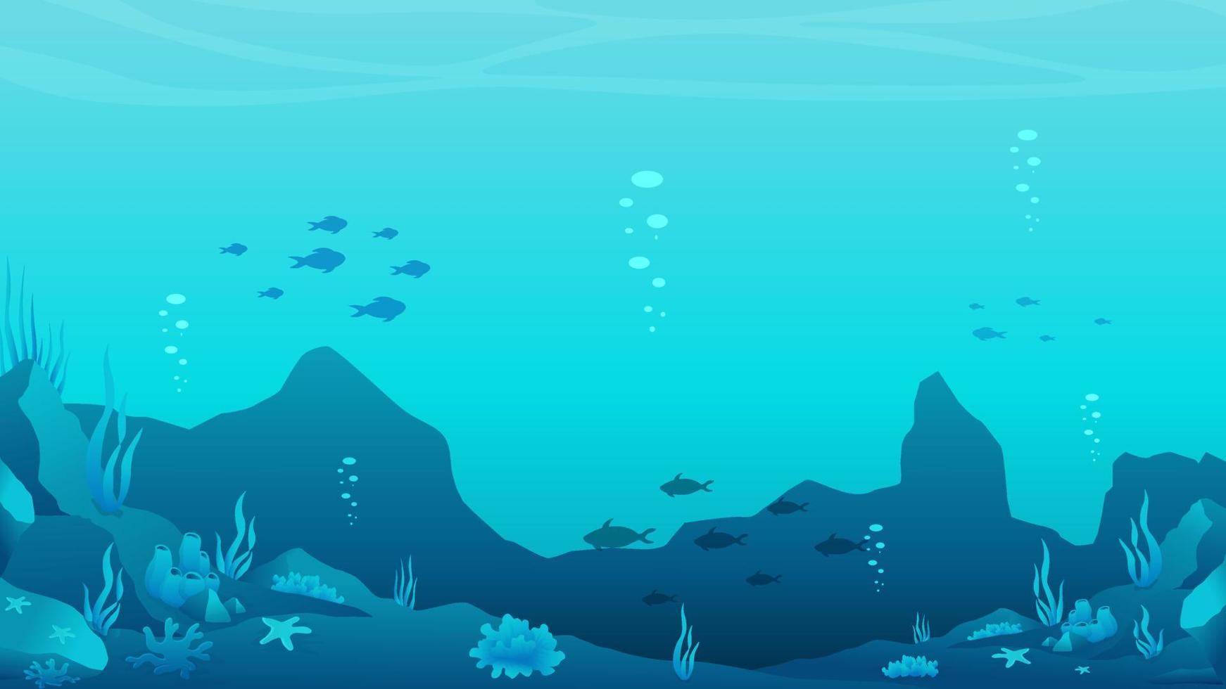 fundo de ilustração vetorial de paisagem subaquática do oceano vetor