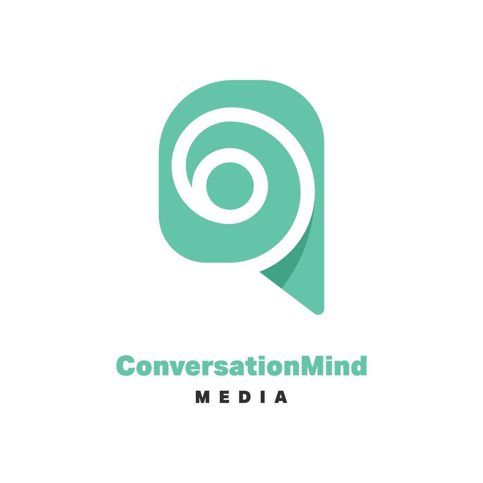 logotipo da mente de conversa vetor