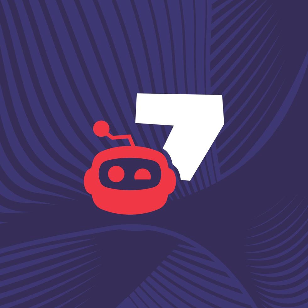 logotipo do robô número 7 vetor