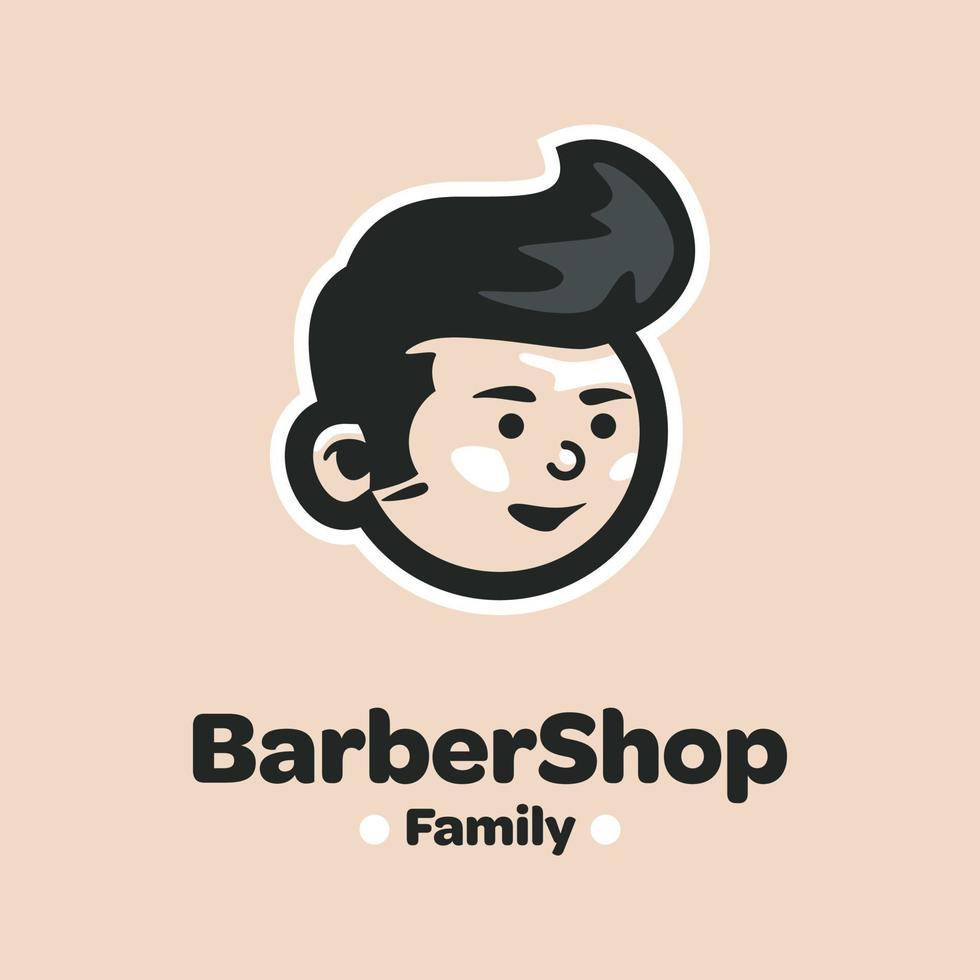 logotipo da barbearia da família vetor