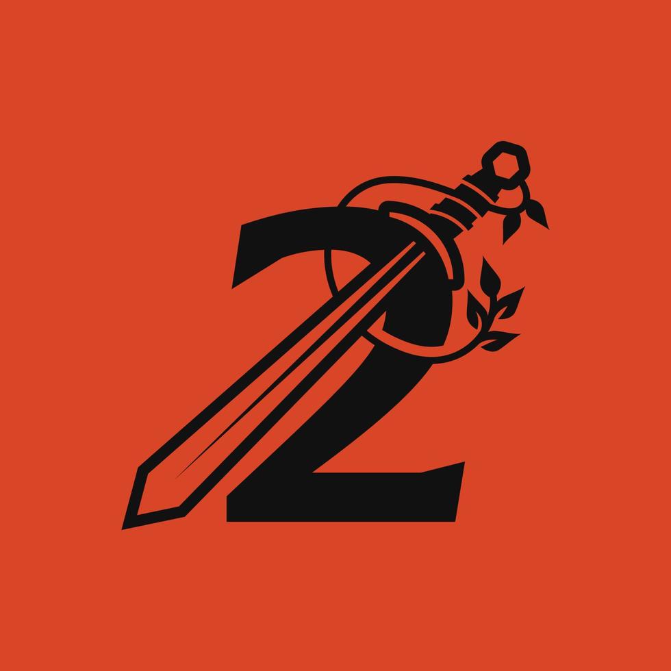 espada número 2 logotipo vetor