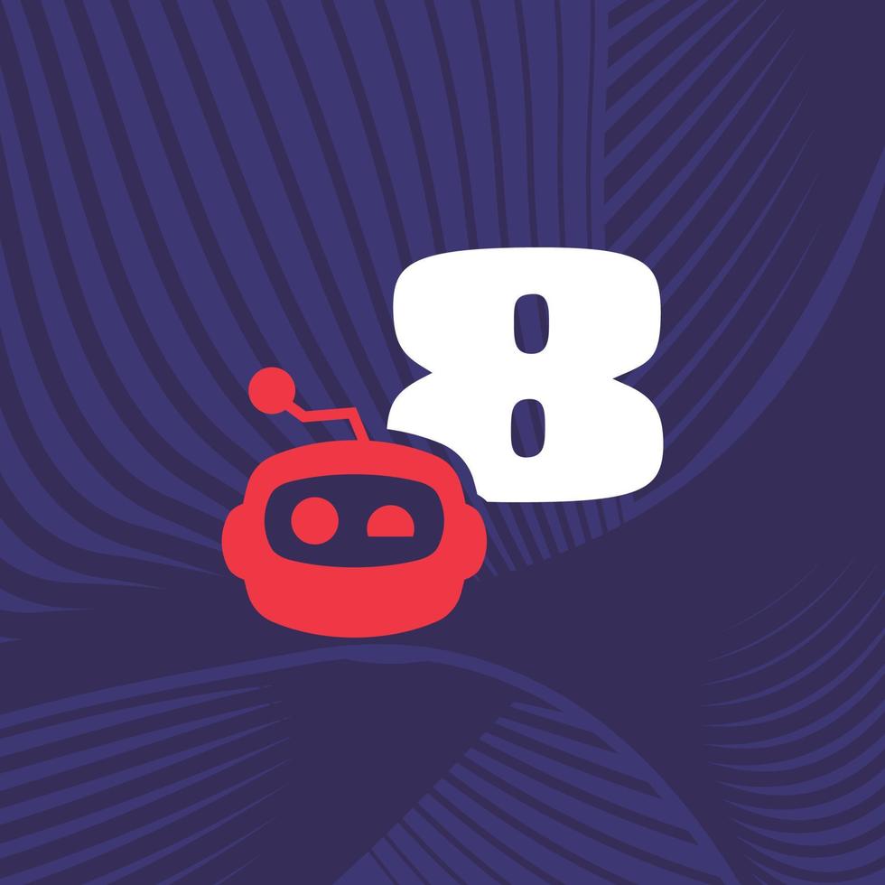 logotipo do robô número 8 vetor