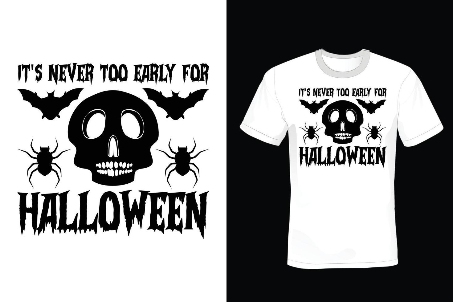 design de camiseta de halloween, vintage, tipografia vetor