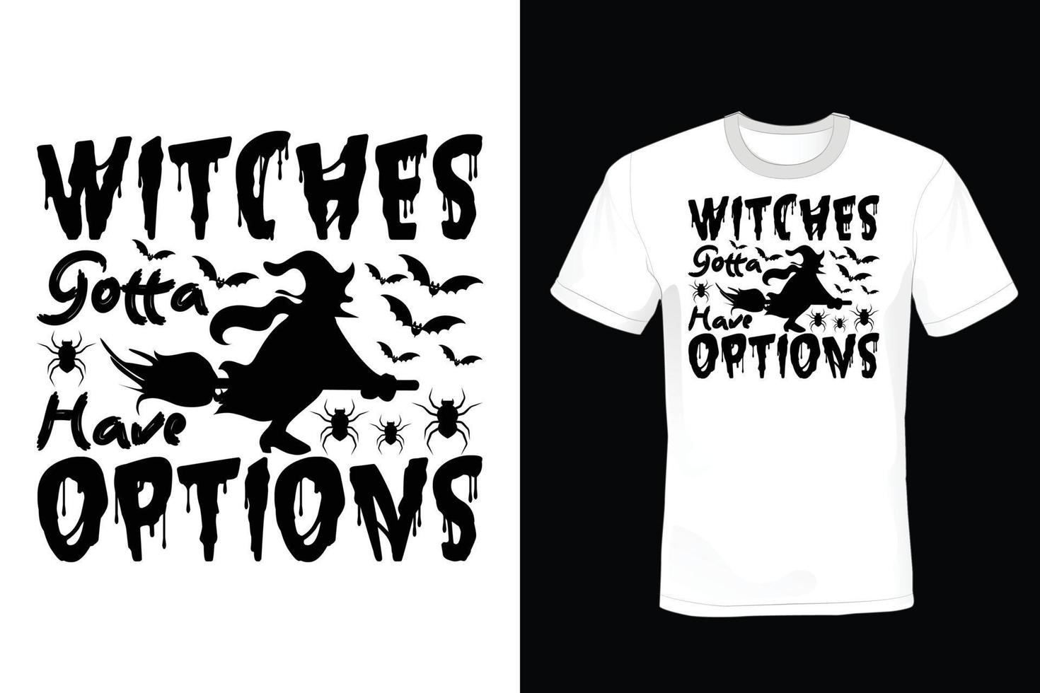 design de camiseta de halloween, vintage, tipografia vetor