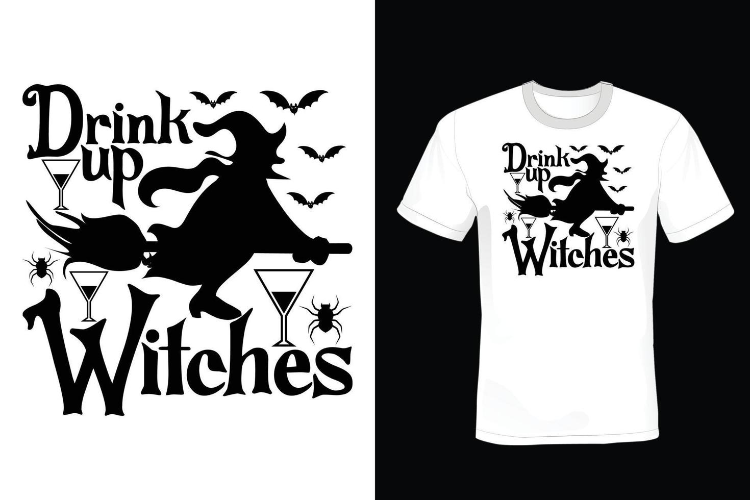 design de camiseta de halloween, vintage, tipografia vetor