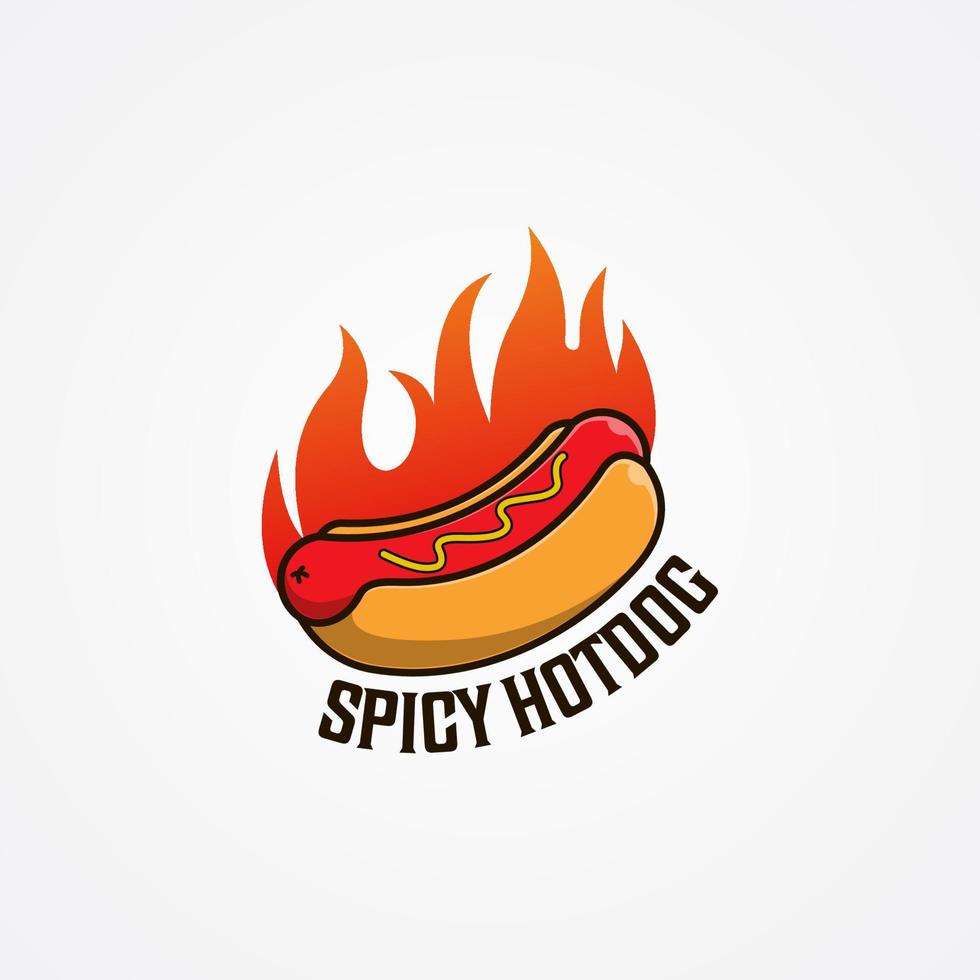 ilustração de desenho animado de logotipo de cachorro-quente picante vetor