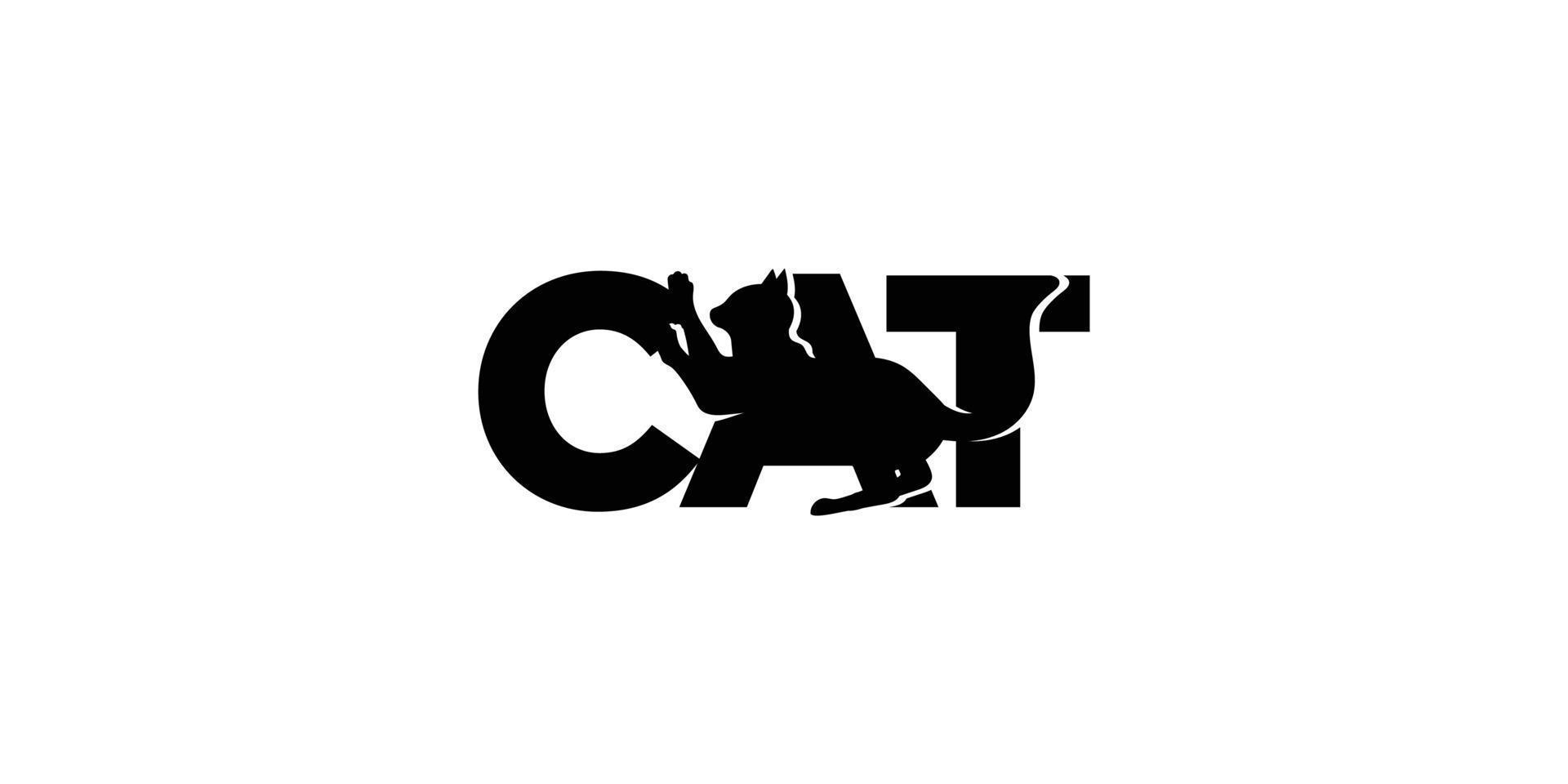 design de logotipo de gato moderno e elegante 2 vetor