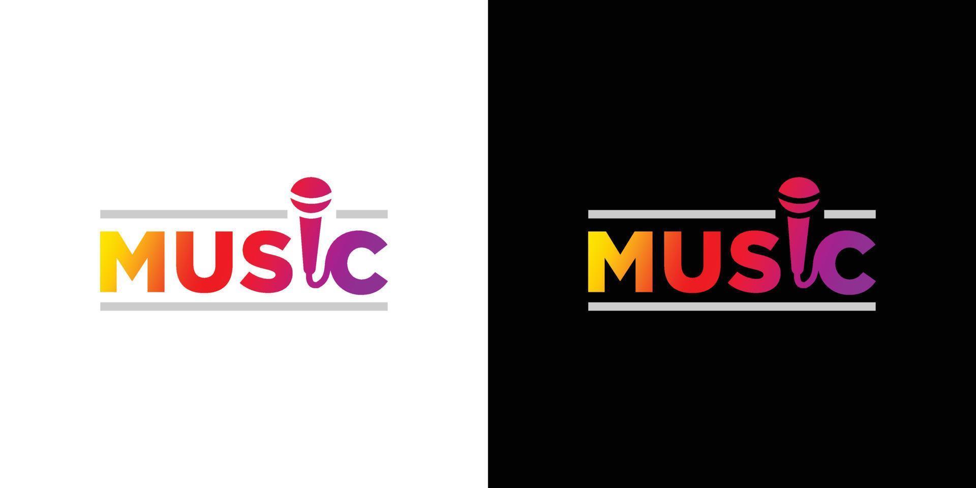 design de logotipo de música moderno e divertido vetor