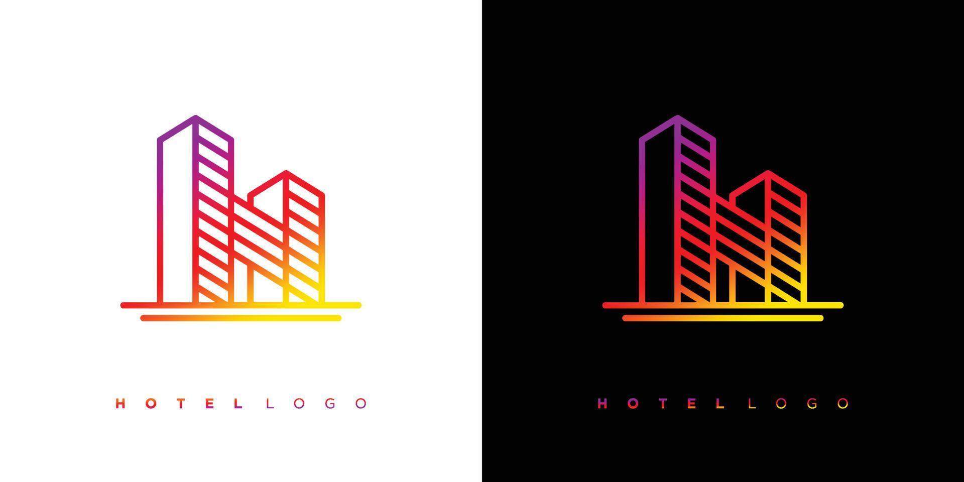 design de logotipo de hotel moderno e elegante vetor