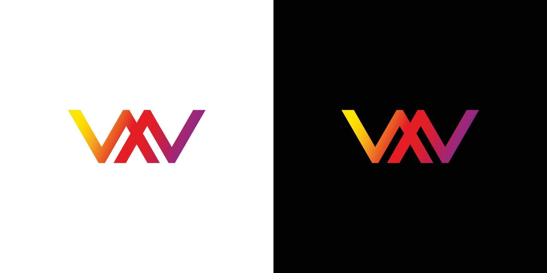 design de logotipo de iniciais de letra mw moderno e elegante vetor