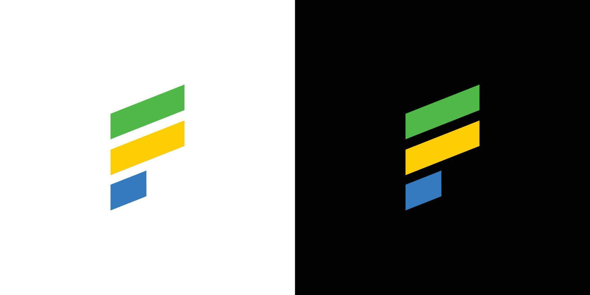 design de logotipo de letra inicial simples e colorido f vetor