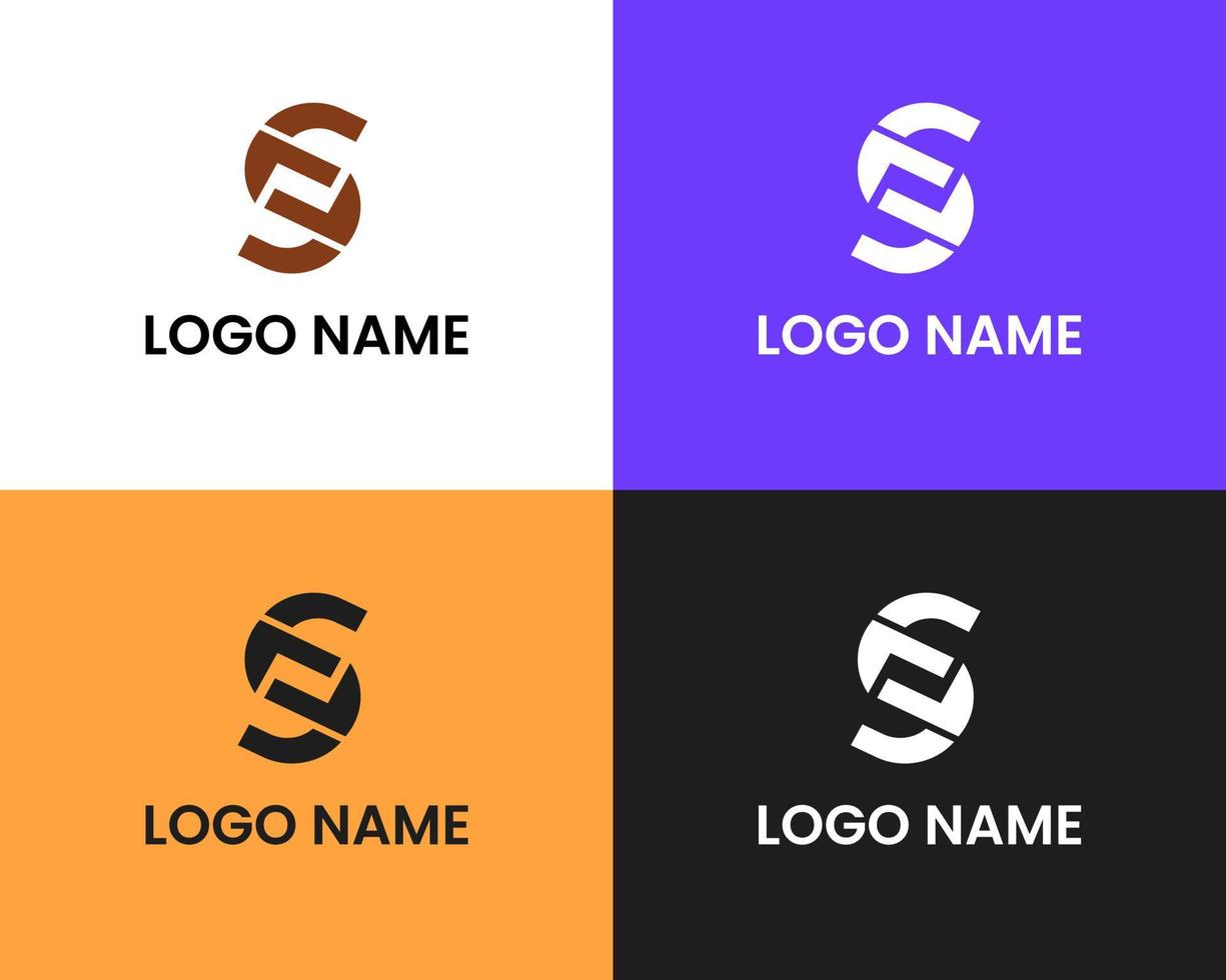 modelo de design de logotipo letra s e f vetor