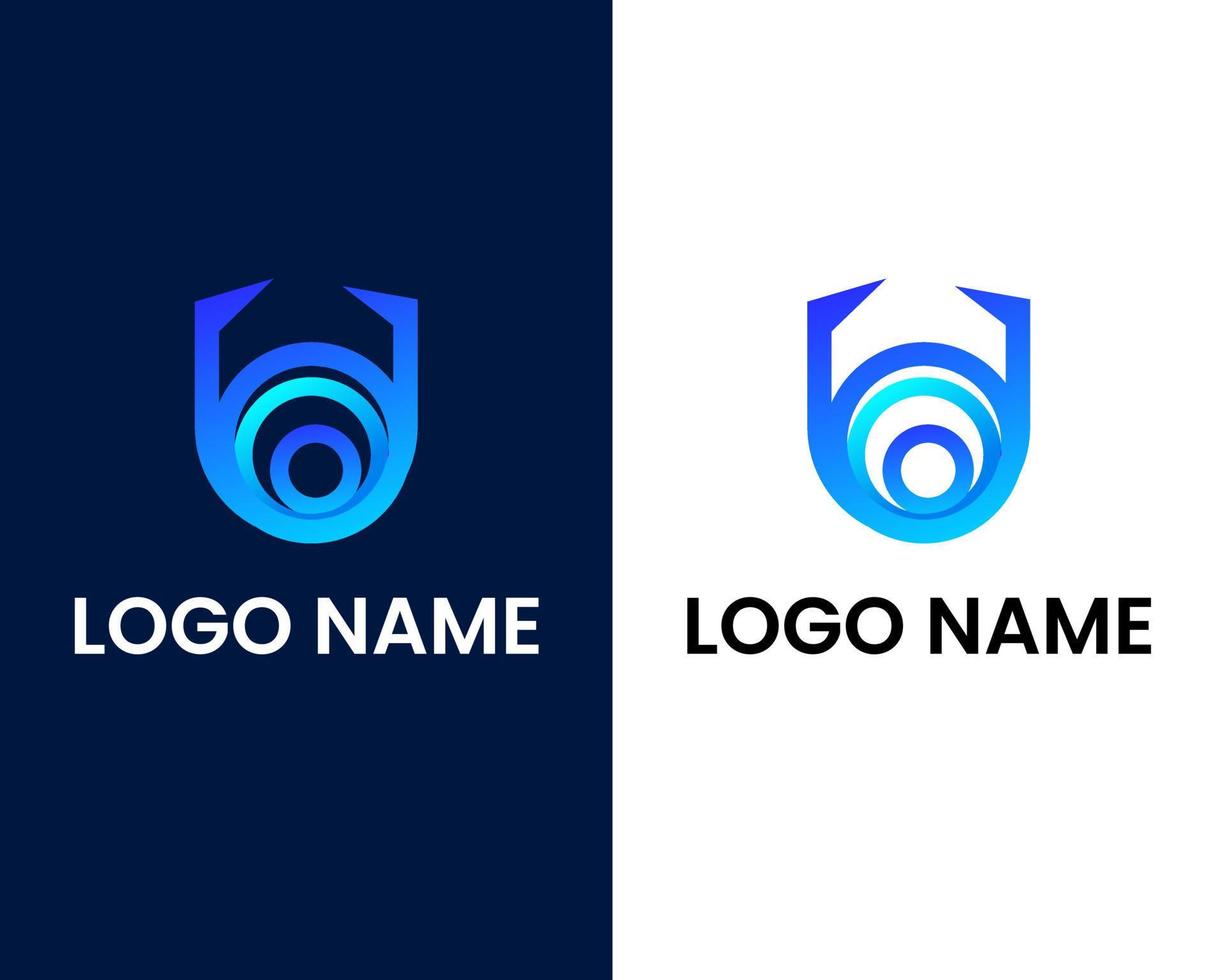 modelo de design de logotipo moderno letra u e o vetor