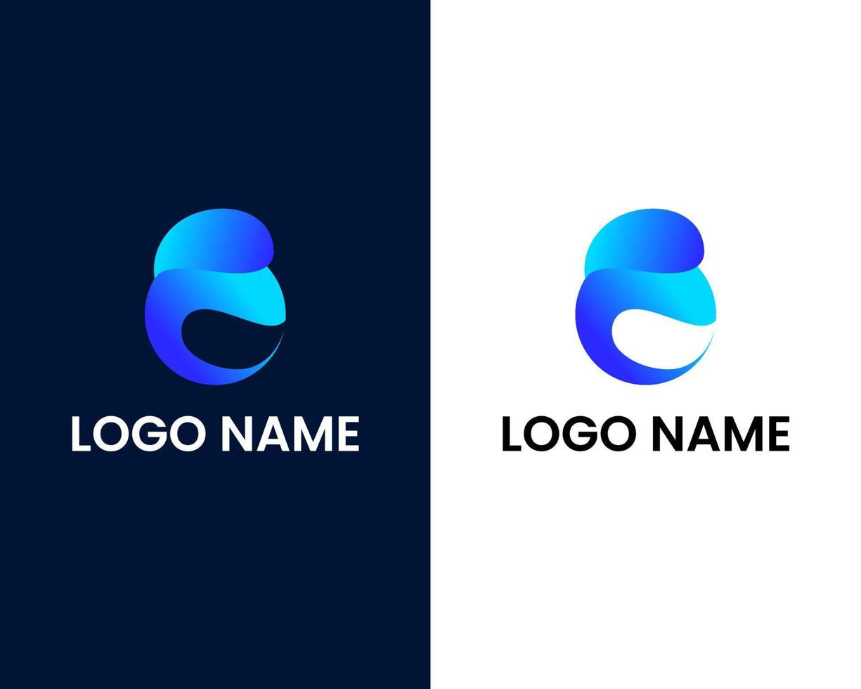 modelo de design de logotipo moderno letra e e c vetor