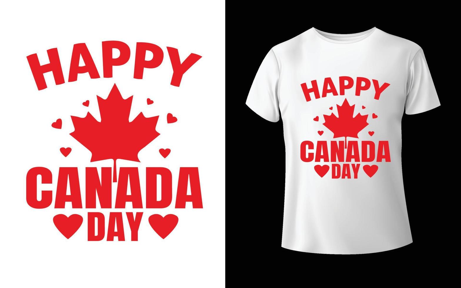 design de t-shirt feliz dia do canadá t-shirt de vetor de dia do canadá design de folha do canadá design de t-shirt do canadá