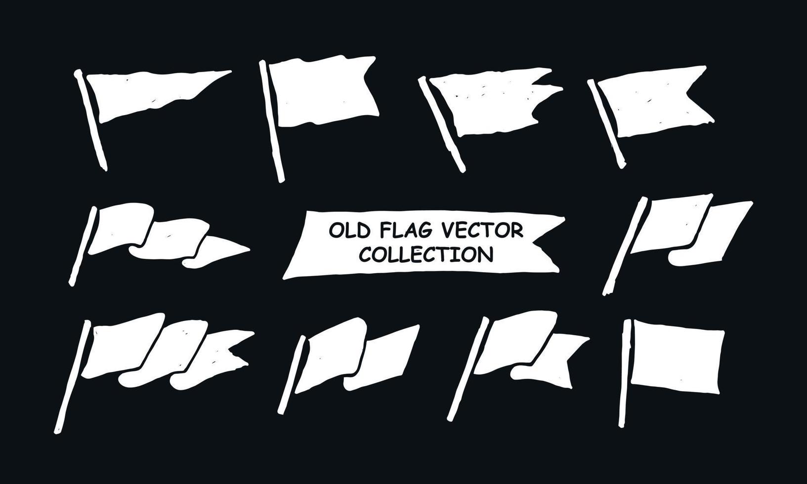 grande conjunto de bandeira de fita desenhada à mão. fita de banner e elemento de design de bandeira. ilustração vetorial vetor