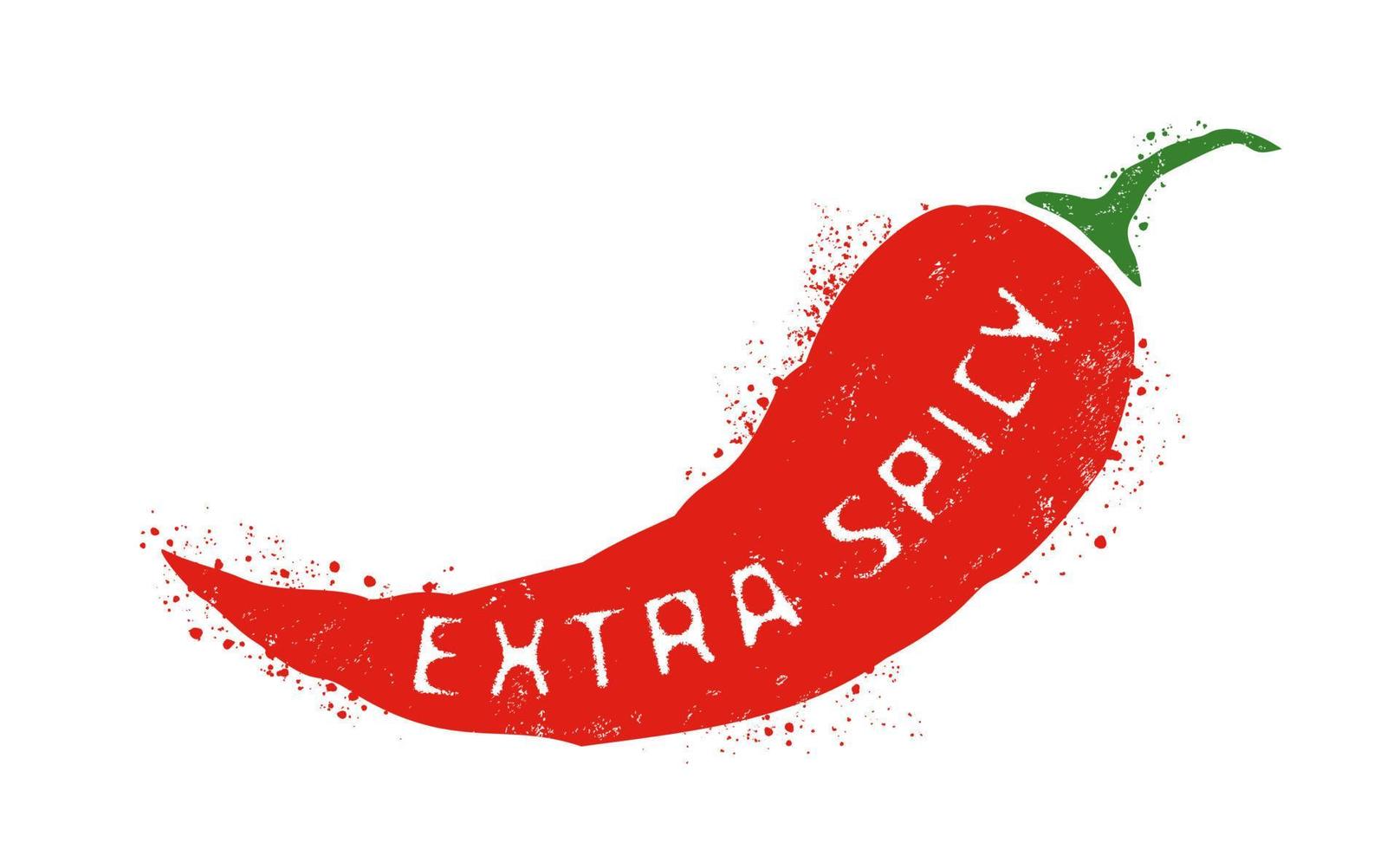 ilustração em vetor vintage de pimenta. ícone de vetor de pimenta vermelha em estilo grunge.