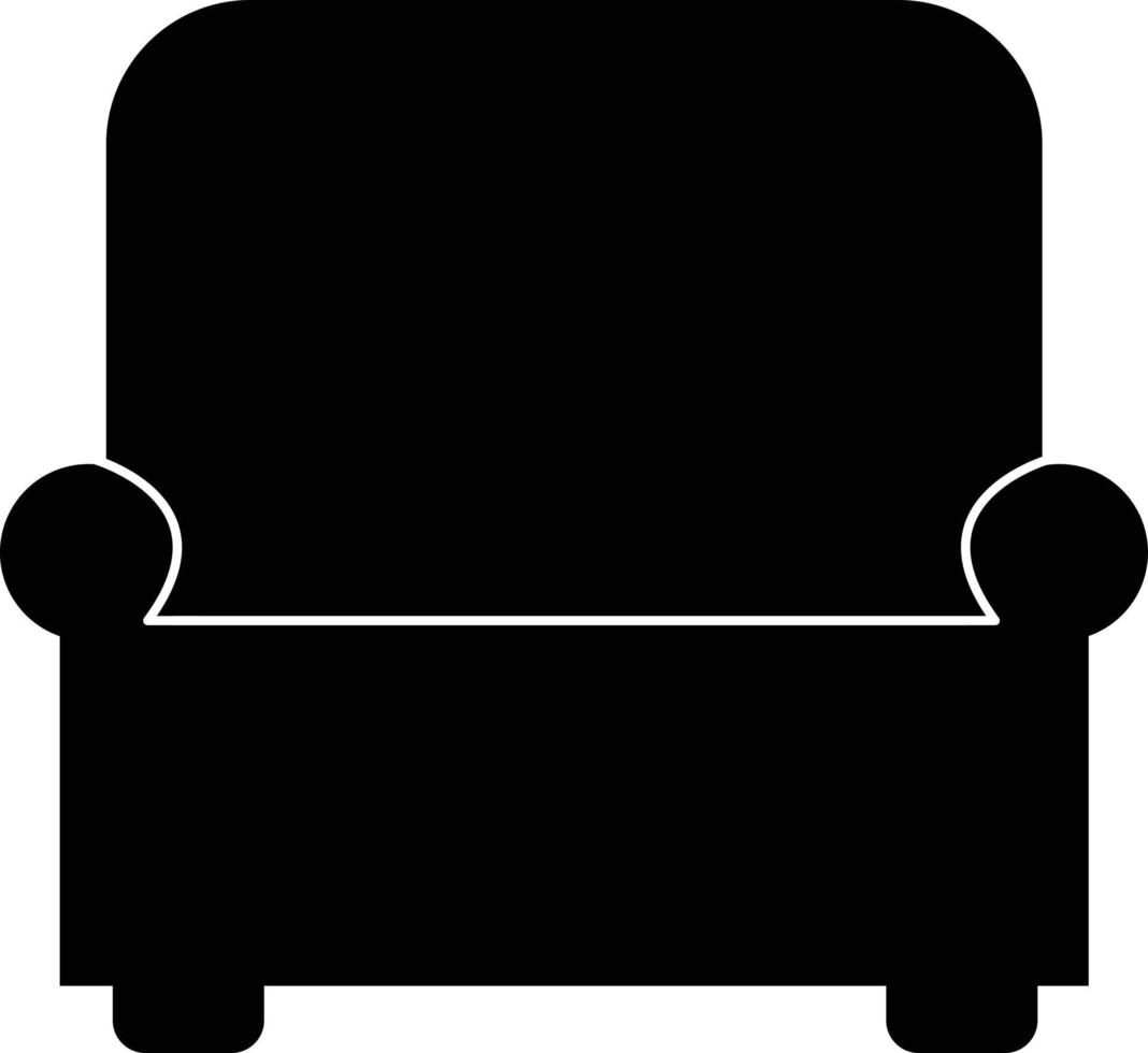 ícone de poltrona. símbolo de móveis. sinal de sofá. vetor