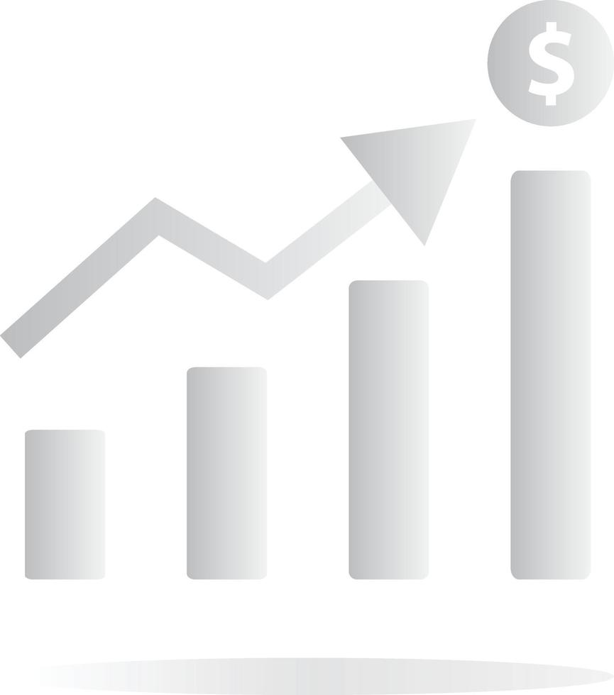 gráfico crescente ícone de barra em fundo branco. estilo plano. ícone da barra de crescimento do gráfico para o design do seu site, logotipo, aplicativo, interface do usuário. símbolo de gráfico de barras. sinal de gráfico de negócios cinza. vetor