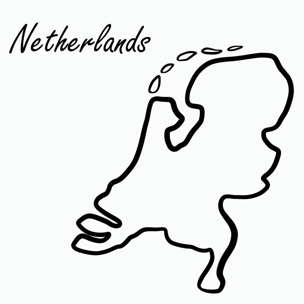 doodle desenho à mão livre do mapa da Holanda. vetor